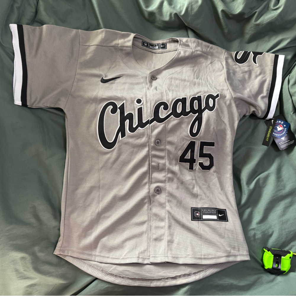 NWT Youth Large L Michael Jordan Chicago Bulls White Sox Baseball Jersey #45